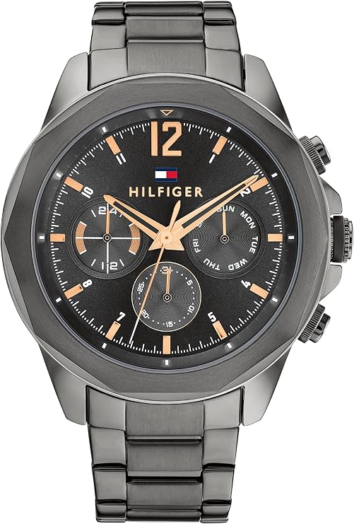 Tommy Hilfiger Men's Multifunction Quartz Watch, Stainless Steel Bracelet, Water Resistant 5 ATM, Urban Stylish Timepiece, Gift for Him, 46mm