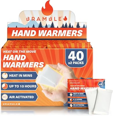 Bramble - Hand Warmers Disposable Air-Activated Pocket Warmers for Hiking, Skiing, Camping, and Outdoor Activities Provides Up to 10 Hours of Heat