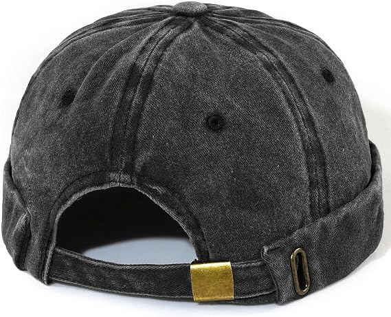 MESU Mens Docker Cap Brimless Hats Worker Sailor Cap Rolled Cuff Retro Beanie Hat