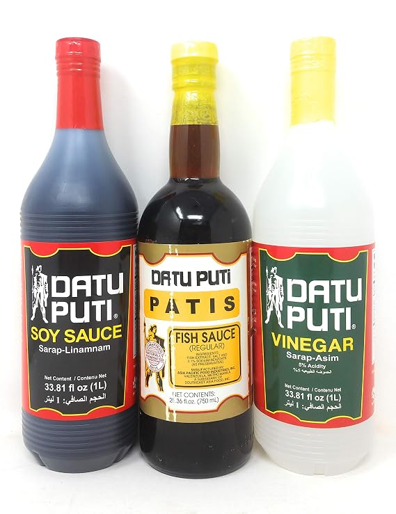 Datu Puti Vinegar, Soy Sauce, Fish Sauce (Patis) Value Pack