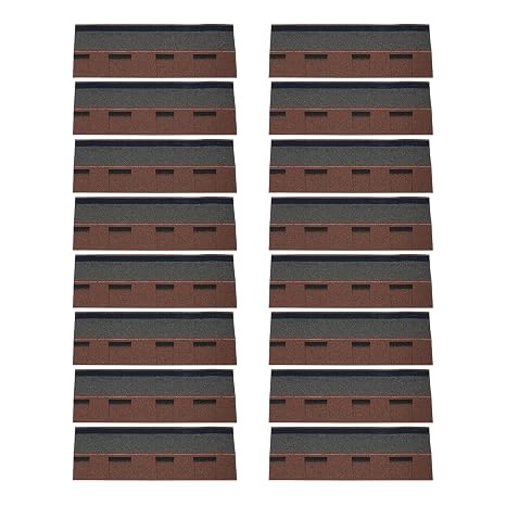 16 Pcs Asphalt Roofing Shingles, 39.4" x 13.1" House Repair Tiles, Outdoor Storage Shed Roof, Pet House Cover, Can Cover 24.97 Square Feet, Standard Sizes Shingle