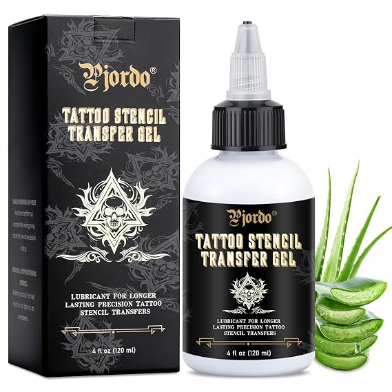 Pjordo Tattoo Stencil Transfer Gel Solution, Tattoo Stencil Gel, Tattoo Transfer Gel for Transfer Stickers Paper Machine Stencils, Tattoo Supplies Accessories for Tattoo Artists & Beginners