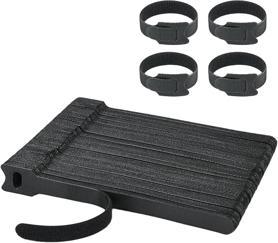 100PCS Black 6 Inch Reusable Cable Ties ,Adjustable Cord Organizers for Home, Office & Electronics, Multi-Purpose Wire Management Solution