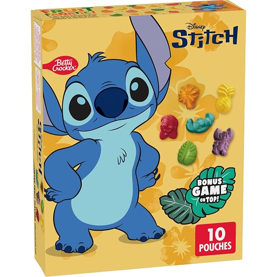 Disney Stitch Fruit Flavored Snacks, 8 oz, 10 Pouches
