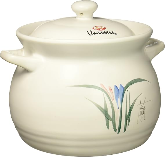 Uniware Heavy Duty Heat Proof Ceramic Pot, White, 4.3 Liter(7.8"D x 6.7"H /20cm D x 17CM H)