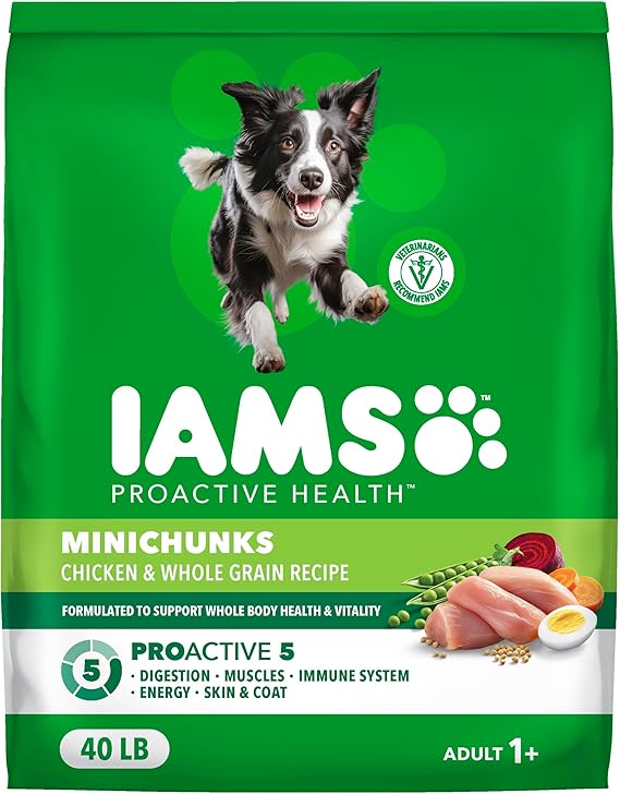 IAMS Proactive Health Adult Minichunks Dry Dog Food, Chicken, 40 lb