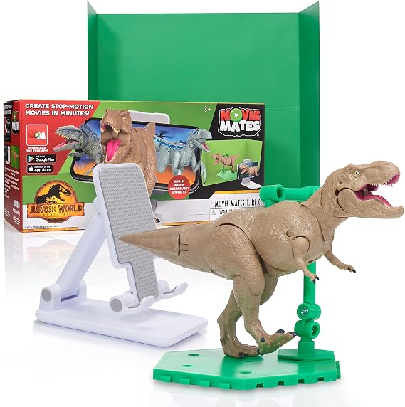 WOW! STUFF - Jurassic World MovieMates Dinosaur Toys | T-Rex Action Figure Hyper Articulated and App | Official Jurassic World and Dominion Dinosaur Toys for Ages 7 to Adult