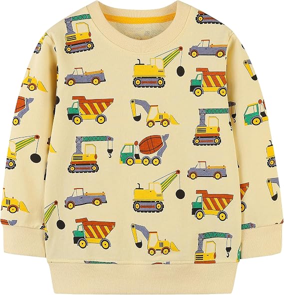 AIWUHE Toddler Cotton Sweatshirt Boys Girls Pullover Long Sleeve Tops 2-6Y
