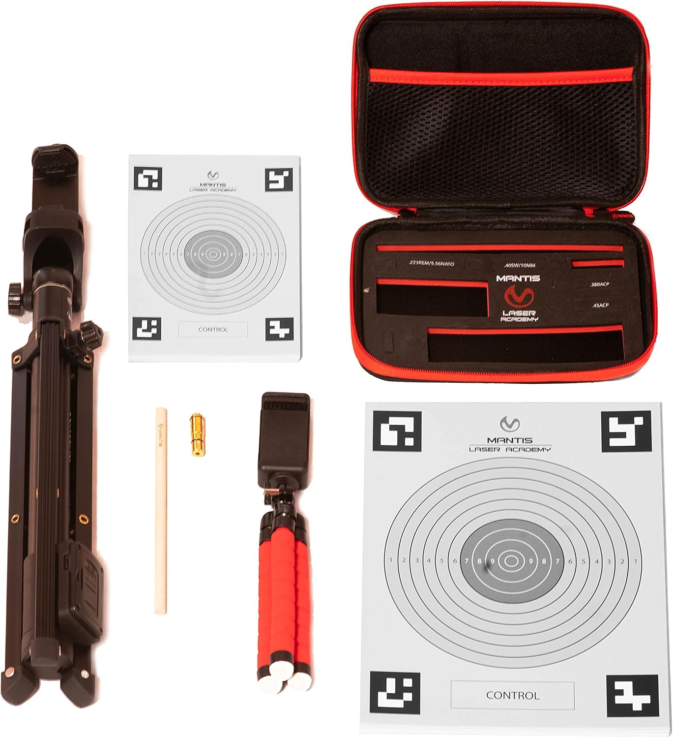 Mantis Laser Academy Standard Training Kit for 9mm | 45 ACP | 380 ACP | 40 S&W | Dry Fire Laser Training System for Target Practice | Includes Laser Training Cartridge