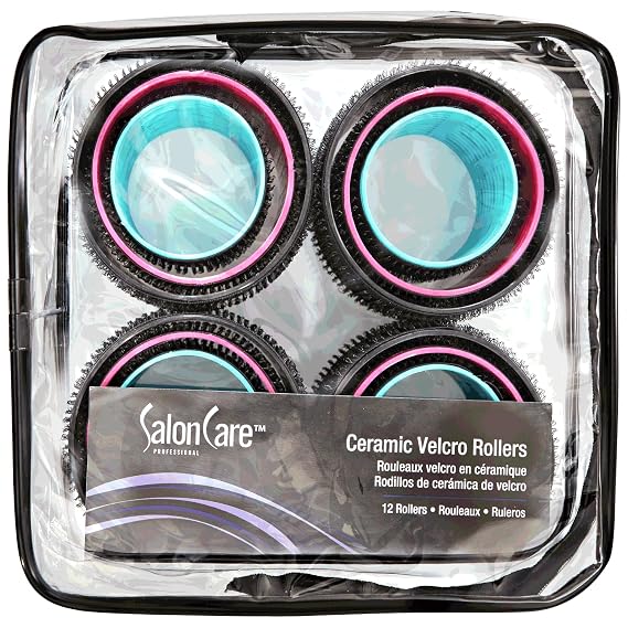 Salon Care Ceramic Hook and Loop Fasteners Rollers