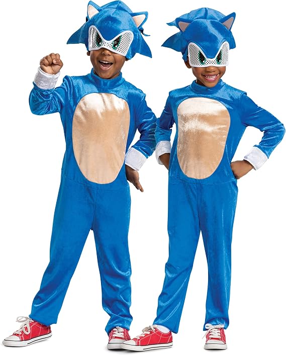 Disguise Sonic the Hedgehog Costume, Official Sonic Movie Costume and Headpiece, Toddler Size Small (2T)