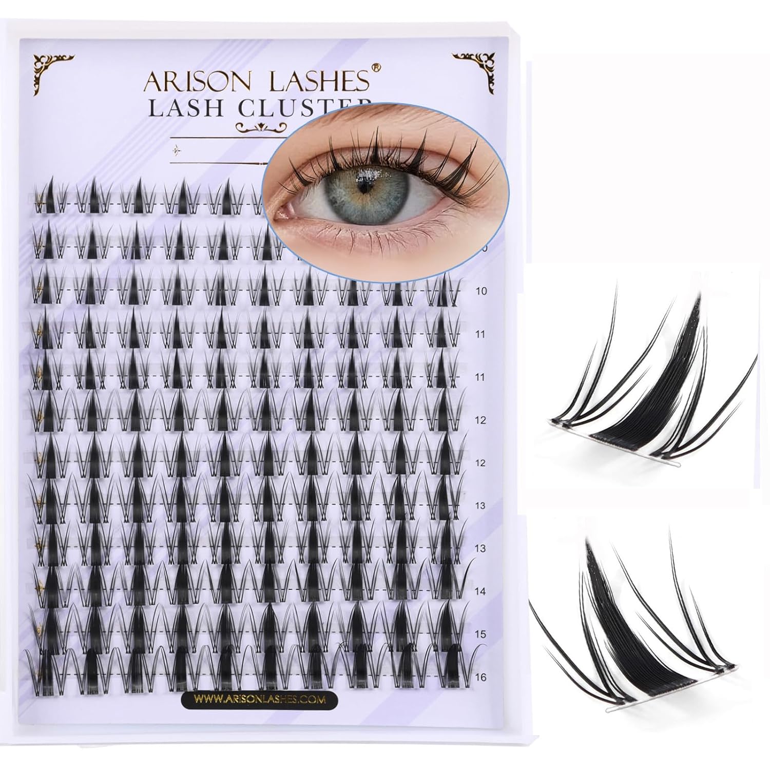 Arison Lashes Fairy Lashes Clusters Manga Individual Eyelash Extensions Spiky Anime Eyelash Lash Cosplay DIYFairy Lashes-D-9-16Mix