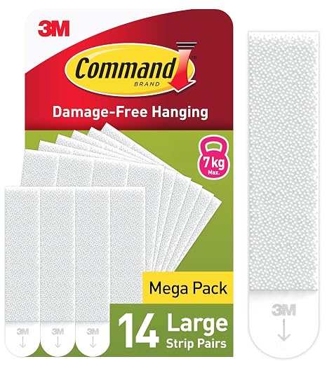 Command Picture Hanging Strips, Large, Value Pack - 14 Pairs (28 - for Frames, Mirrors, Wall décor - Damage Free Hanging, White