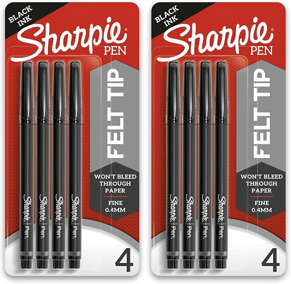 Sharpie シャーピー ペン フェルトペン 細字 0.4mm ブラック 8本
