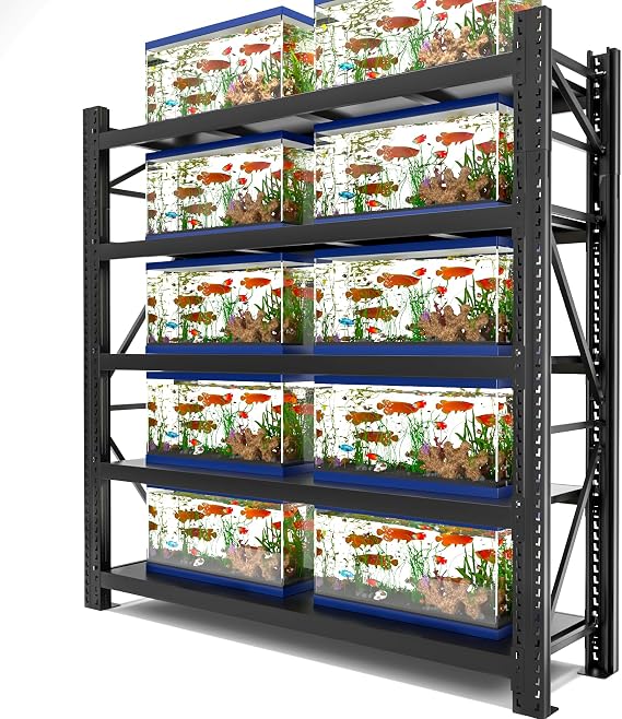 Garage Shelving Heavy Duty - 78.7" W Extra Large Metal Shelving Units and Storage for 8000lbs, 5tier Adjustable Basement Storage Industrial Shelves Pallet Racking Organizer(23.6" D *78.7" W * 98.4" H)