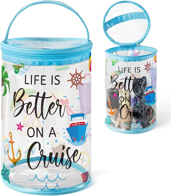 Y1tvei Clear Beach Cruise Lotion Toiletry Bag Gift Sunscreen Travel Makeup Case Waterproof PVC Cosmetic Bag Hawaiian Portable Survival Organizer Pouch for Women Girl Summer Pool Luau Party Favor