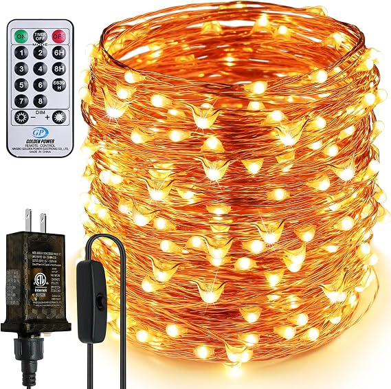 Fairy Lights Plug in, 99ft 300 LEDs Dimmable Fairy Copper Wire Lights for Bedroom, Trees, Outdoor Indoor Fairy Lights for Birthday, Wedding, Christmas Party UL Certificate