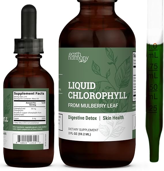 Liquid Chlorophyll, Liquid Drops for Immune System, Internal Deodorant 2 Oz
