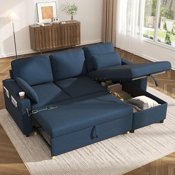 DURASPACE L Shaped Sofa Corner Sofa Bed Convertible Couch Sleeper