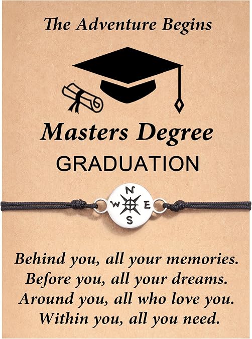 Tarsus Graduation Gifts 2025 Compass Bracelets for Women Men Her Him, 5th Grade, 8th Grade, High School, Middle School, College, Master Degree, PhD
