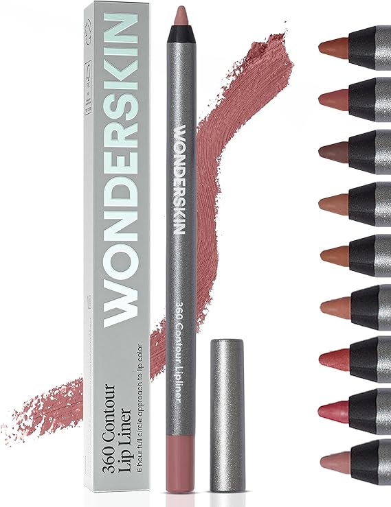 Wonderskin Lip Liner Pencil - 360 Contour Lipliner, Long Lasting, Sharpenable, Waterproof and Transfer-Proof Nude Lip Liner Pencil (Blush)