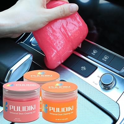 PULIDIKI Car Cleaning Gel Pink and Car Cleaning Putty Orange 2Pack Bundle