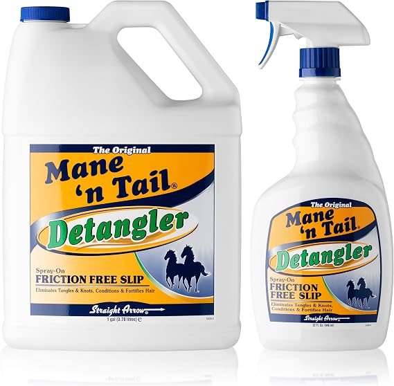 Mane 'n Tail Detangler 32oz Sprayer and Refill Gallon, Eliminates Knots & Conditions Hair for Horses & Dogs