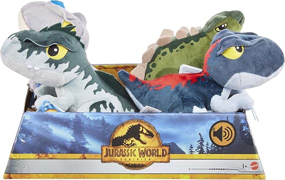 Jurassic World, Small Dinosaur with Sounds, Plush Toy for Ages 3 and Up