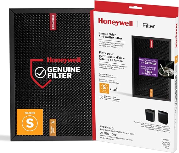 Honeywell Air Purifier Filter for Smoke Odor Filter S for HPA3000 PowerPlus and HPA5000 Insight Series, HRFSS1 | Specialty Filter Works with HEPA and Pre-Filters to Deliver Enhanced Smoke Reduction, including Wildfire Smoke
