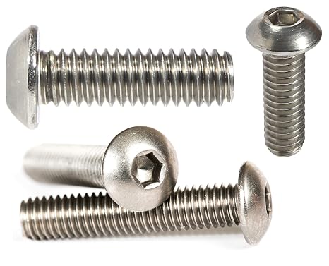 M8 (8mm x 16mm) Button Head Screws Allen Socket Bolts A2 Stainless Steel Screws (Pack of 20) - F01B 8x16_20