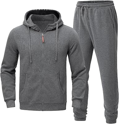 Hooded Tracksuit Men - Mens Sweatsuits 2 Piece Sets Jogging Track Sweat Suit Workout Gym Warm Outfits Fall Clothes 2025