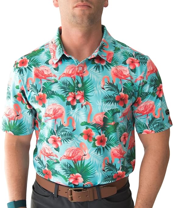 YATTA GOLF - Mens Golf Shirt Moisture Wicking Quick-Dry Short Sleeve - Standout Performance Casual Polo Shirts for Men