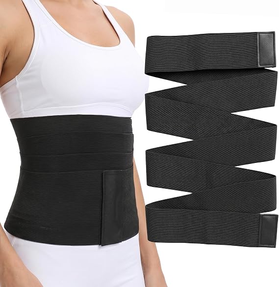Waist Trainer Belt for Women Adjustable Workout Slimming Body Shaper Belt Gym Waist Trainer for Women and Men Weight Loss Belly Sweat Band Waist Trimmers Black