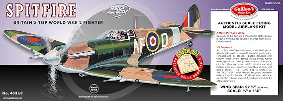 Guillow's Spitfire Laser Cut Model Kit Small