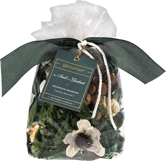 Aromatique, Gardenia, 7 oz Scented Decorative Potpourri Bag of Fragrant Bowl Filler for Home and Office, for Bridal Showers, Housewarming Parties, Decorative Catch-All Bowls