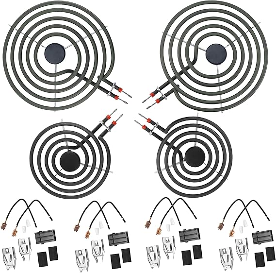 MP22YA Electric Stove Top Burner Replacement Include 2*MP15YA 6" &2*MP21YA 8" &330031 Surface Element Receptacle Kit Compatible for Whirl-pool Ken-more Cro-sley May-tag Kithcen-aid etc Stove by MIFLUS