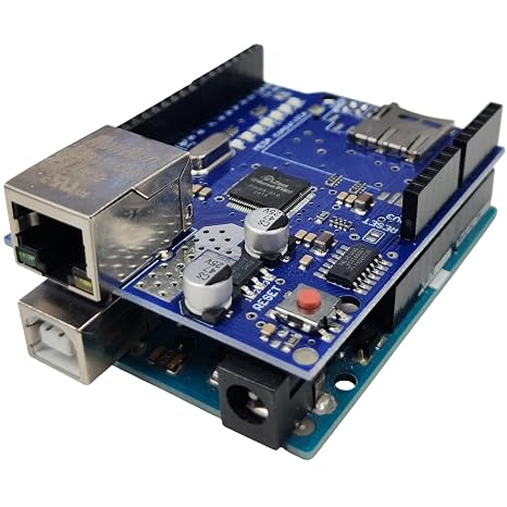 W5100 Ethernet Shield for Arduino Uno R3/R4, Mega, Due, and Giga, 1 piece