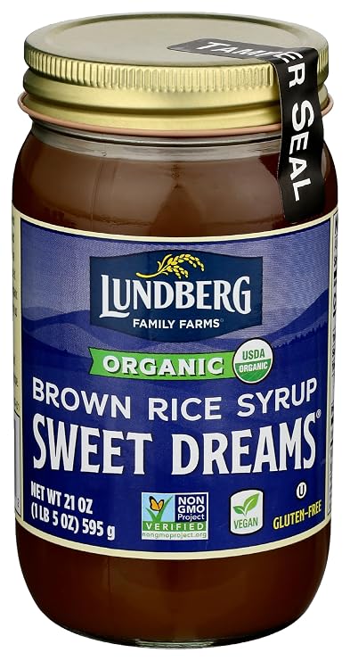 Lundberg Family Farms - Organic Sweet Dreams Brown Rice Syrup, Substitute Sweetener, Replaces Sugar, Honey, Corn Syrup, Non-GMO, Gluten-Free, USDA Certified Organic, Vegan, Kosher (21 oz)