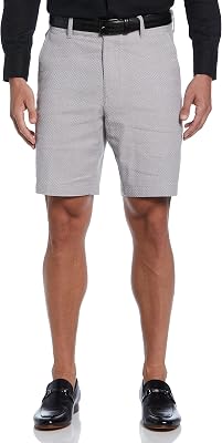 Cubavera Mens Textured Linen-Blend Flat Front Short
