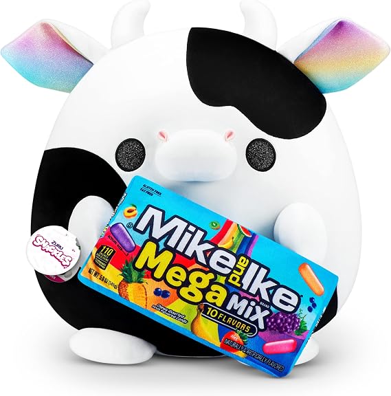 ZURU Snackles (Mike and IKE Cow Super Sized 14 inch Collectible Plush with Real Licensed Brands, Stuffed Animal
