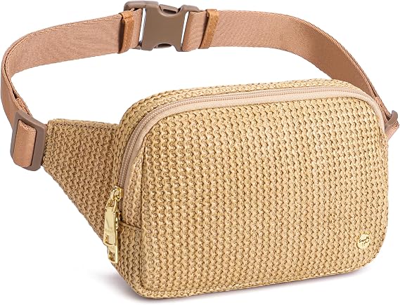 Faux Straw Belt Bag Summer Purses Beach Crossbody Fanny Pack Waist Women Travel Vacation Essentials RFID