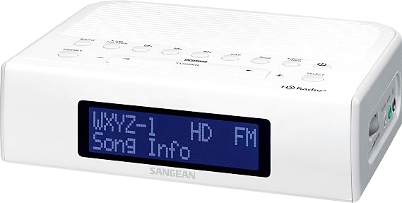Sangean HDR-15 HD AM/FM Clock Radio with USB Charging