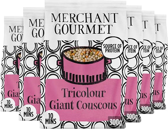 Merchant Gourmet Dried Tricolour Giant Couscous, 300 g (8-Pack)
