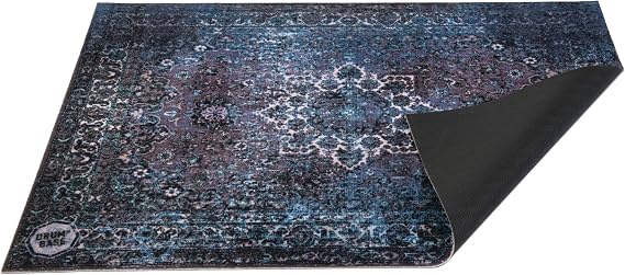 DRUMnBASE Vintage Persian Style Stage Mat, Non Slip Waterproof Rug for Stage or Studio Use to Reduce Vibrations, Blue, 4.26 FT X 3 FT