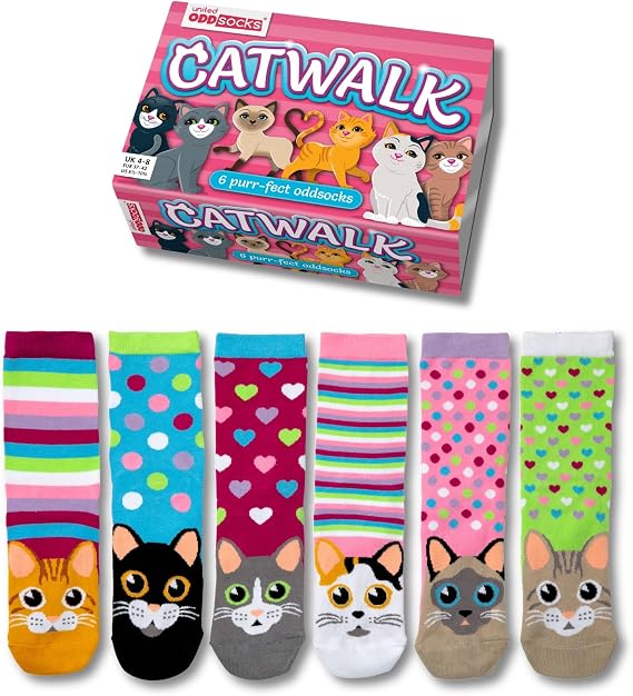 United Oddsocks Kadın Odd Catwalk Hediye Paketi - 6 Çorap, Çok renkli, EUR 37-42, UK 4-8, US 6.5- 10.5