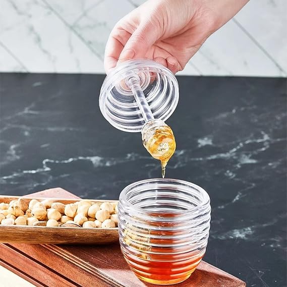 Hive Shaped Hole 3 Piece Crystal Honey Jar