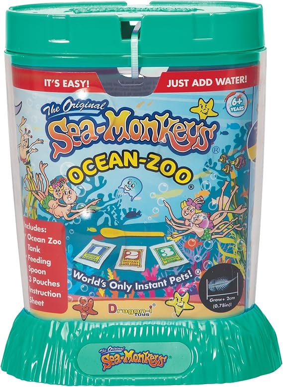 Sea-Monkey: Ocean Zoo - Surprise Assorted Color, 5.7" Aquarium, World's Only Instant Pet, Tiny Brine Shrimp Growth Set, Educational Kit, Kids Ages 6+