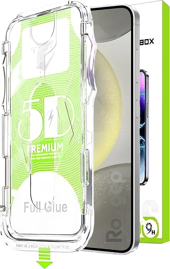 Rongep Easy Installation Screen Protector for Samsung Galaxy S24 Plus Automatic Dust Collector Air Bubble-Free Touch and Glass Protector That Fully Coats the Screen That Does Not Affect Image Quality