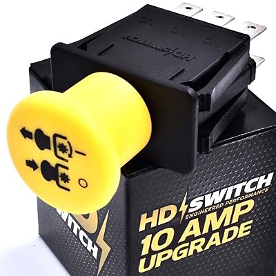 HD Switch Improved 10AMP Upgrade Blade Clutch PTO Switch for 140404 146283 154959 154963 169416 169417 174651 174652 174653 for Poulan AYP MTD Craftsman and 6201316MA 94927 7601023 690461MA for Murray
