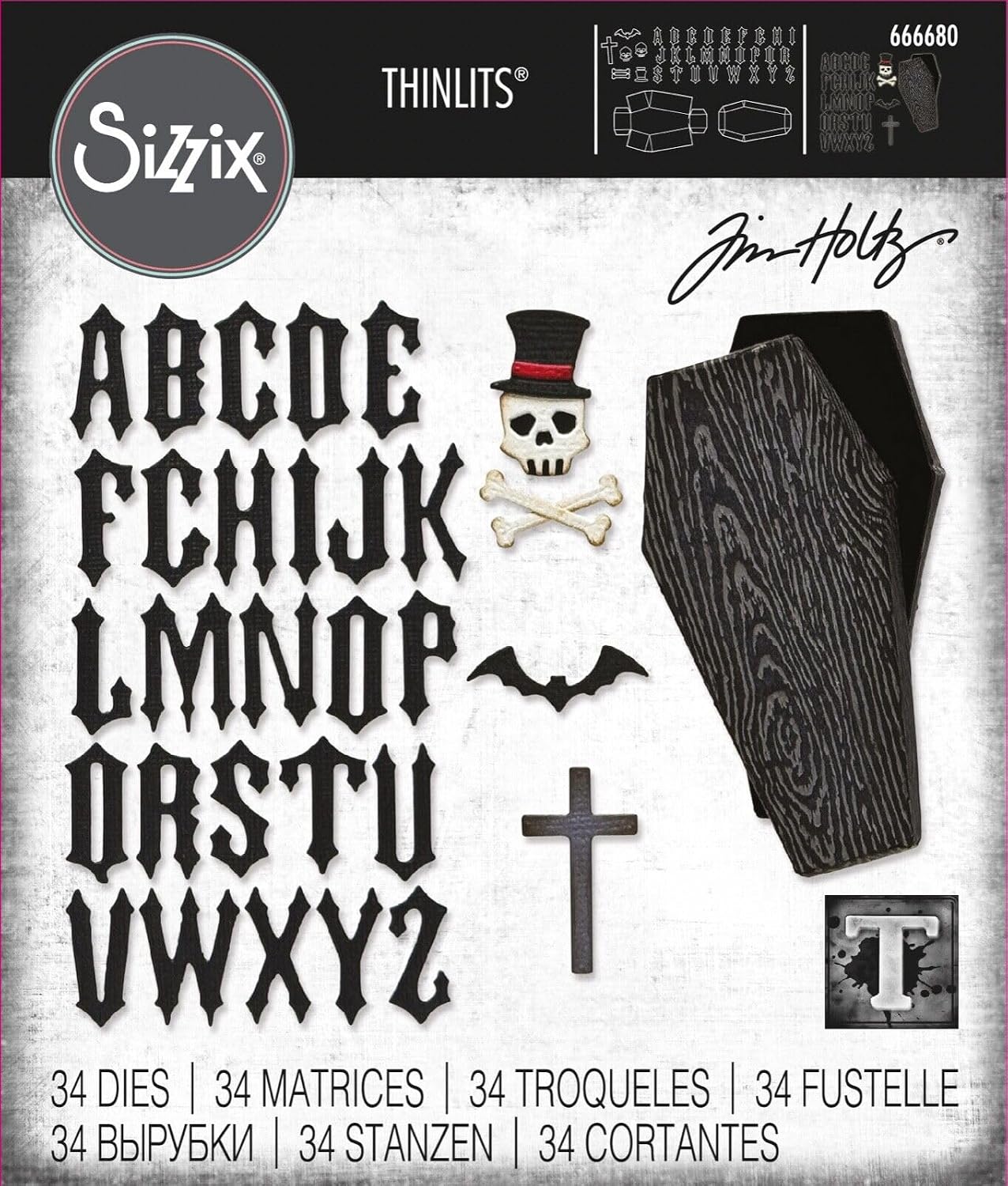 Sizzix Thinlits Die Set 34PK - Vault Coffin Box by Tim Holtz - 666680